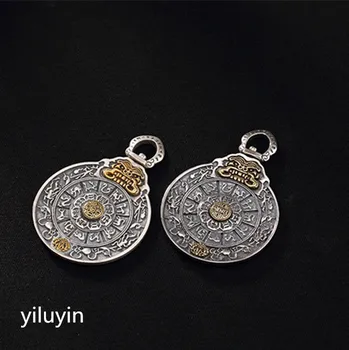 

KJJEAXCMY Fine jewelry S990, hollowed out, clover flowers, riches and fringes, pure silver Thai silver sweater chain pendant