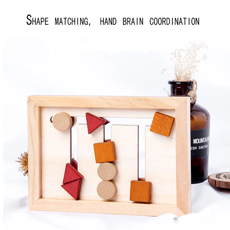 

Children's Wooden DIY Four-color Matching Puzzle Brain Toy Baby Educational Environment Friendly Wooden Enlightening Toy