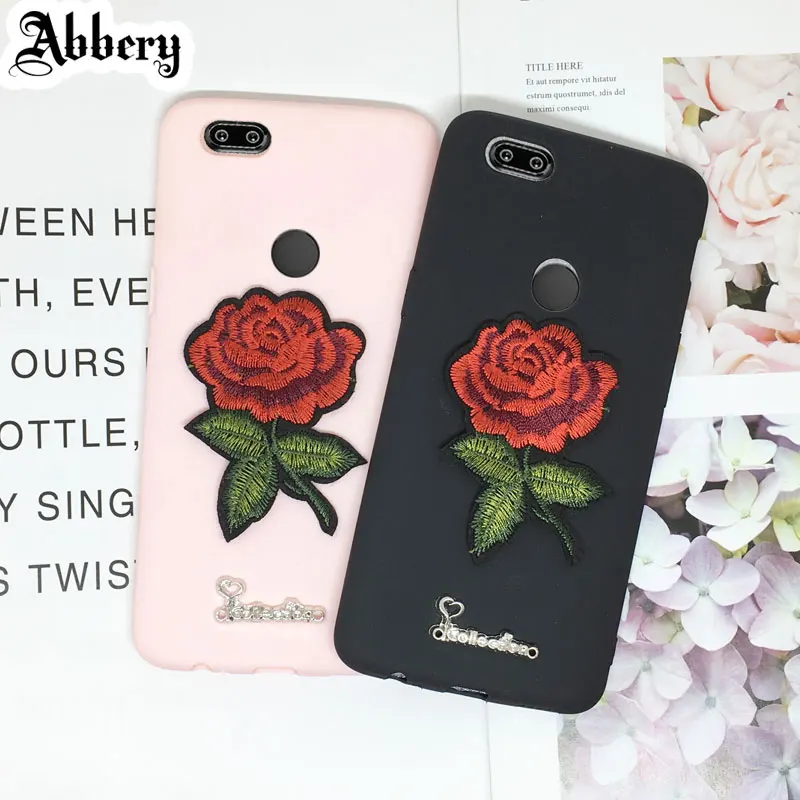 Милый мягкий чехол с 3D вышивкой розы для iPhone X XR XS Max 5S se 6 6s 7 8 Plus Samsung Galaxy S6 S7 edge S8 S9 Note