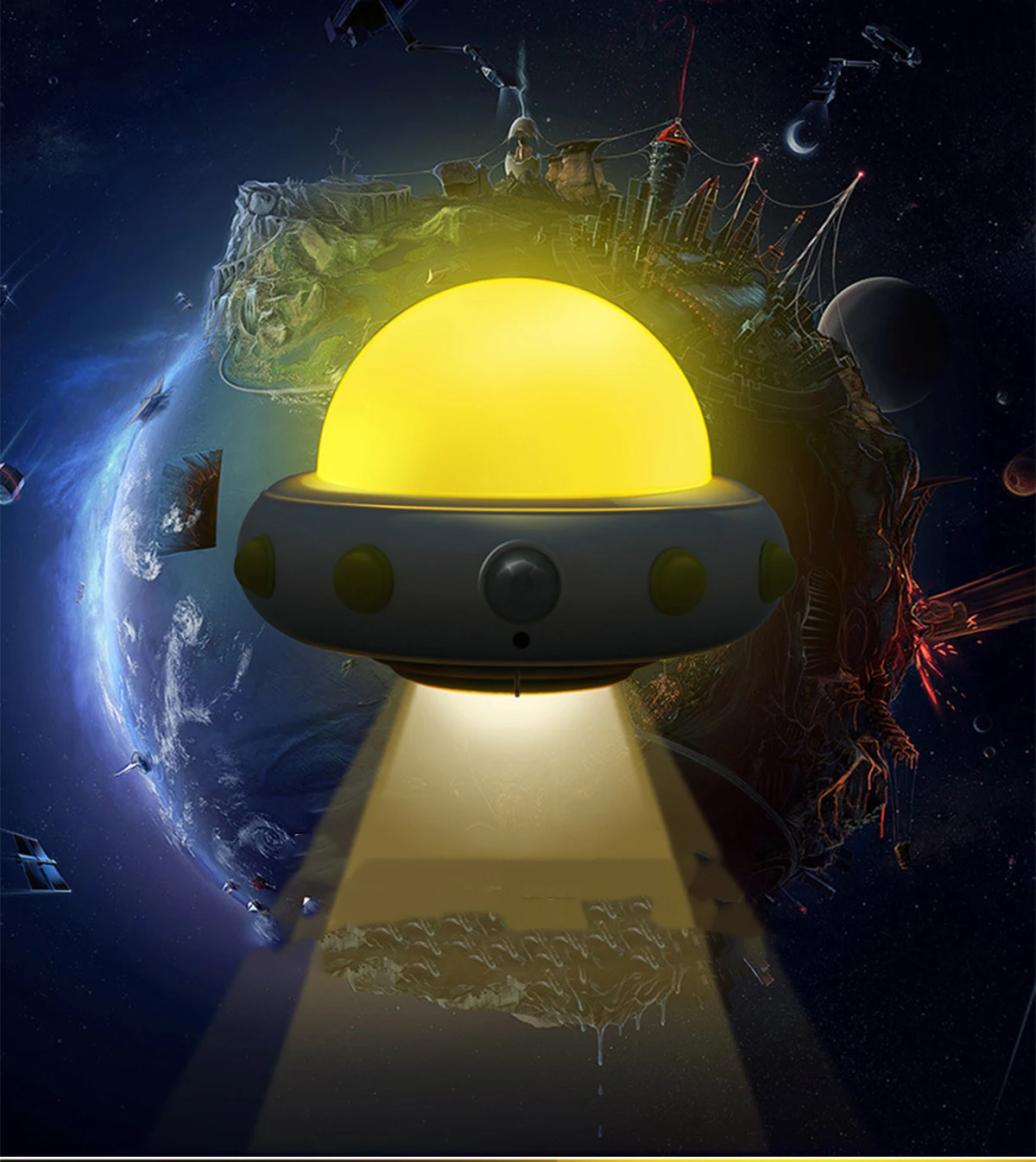 

UFO Modeling LED Corridor Night Light Infrared Remote Control Body Motion Sensor Smar Home Night Lamp Magnetic Smart