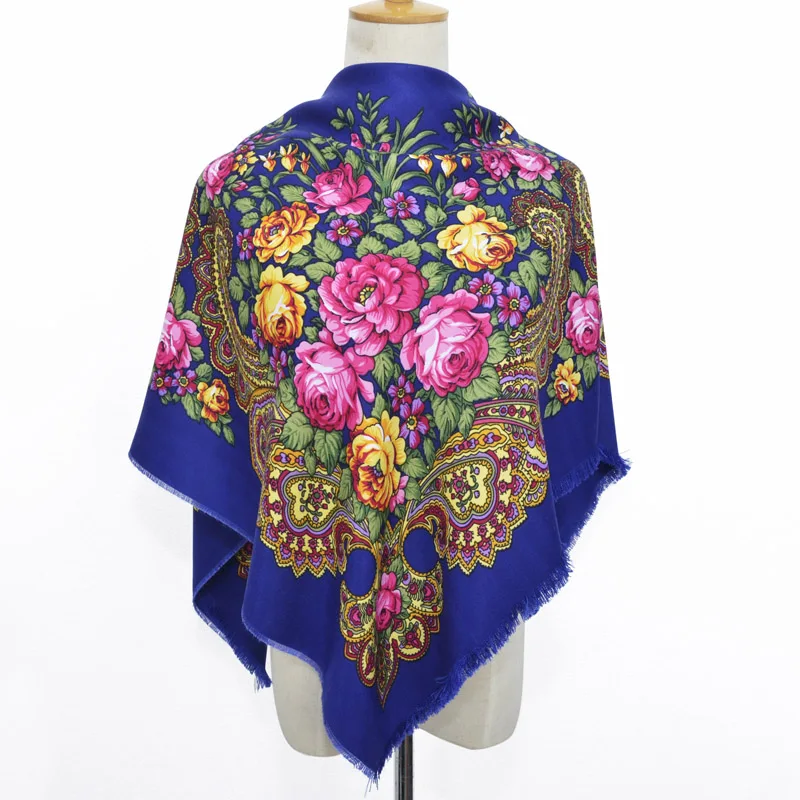 [FAITHINK] цветочный принт квадратный с кисточками шарф шаль роскошный бренд весна пончо бандана Повседневная накидка Bufandas леди подарок шарфы