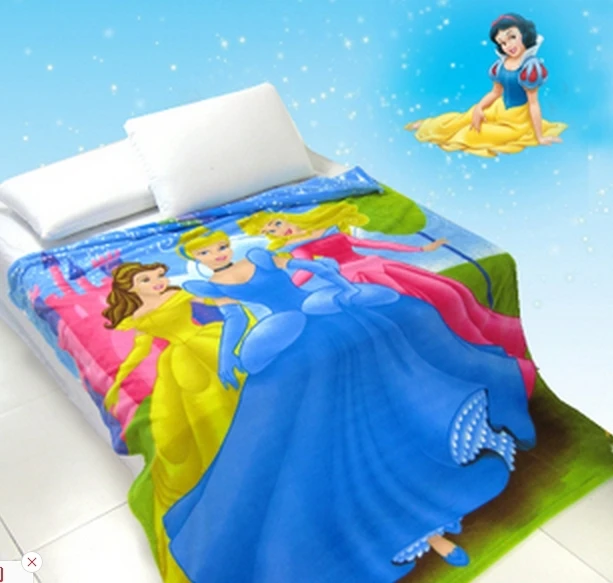 Baby Three Princesses Blanket Kids /Children Girl's Soft Coral Quilt