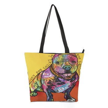 

CROWDALE Printing Women's Shopping Bag Lady's Foldable Handbag Shoulder Bags Beach Bag Lady Handbag Pouch Zipper Closure Pocket