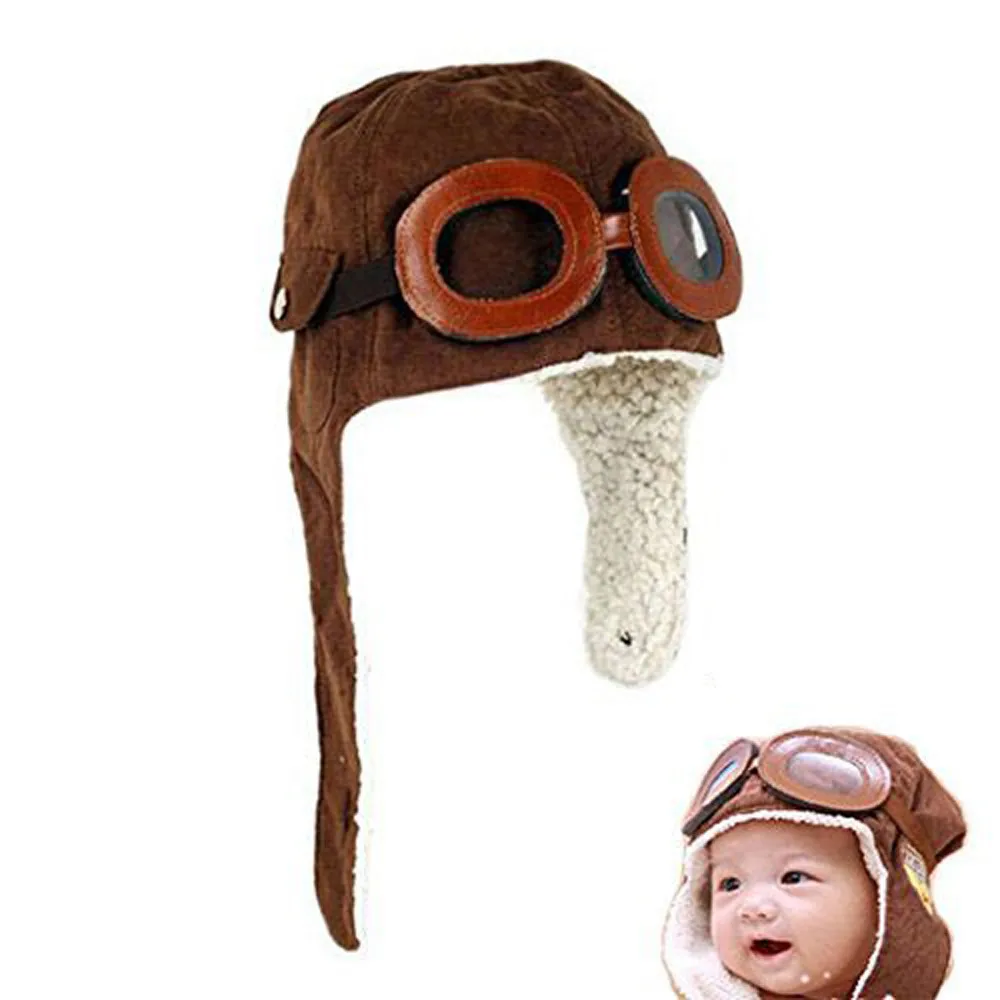 

Baby Girl Boys Hat Warm Soft Warmer Hat With Goggles And Aviator-inspired Infant Winter Newborn Baby Clothing 18Nov5