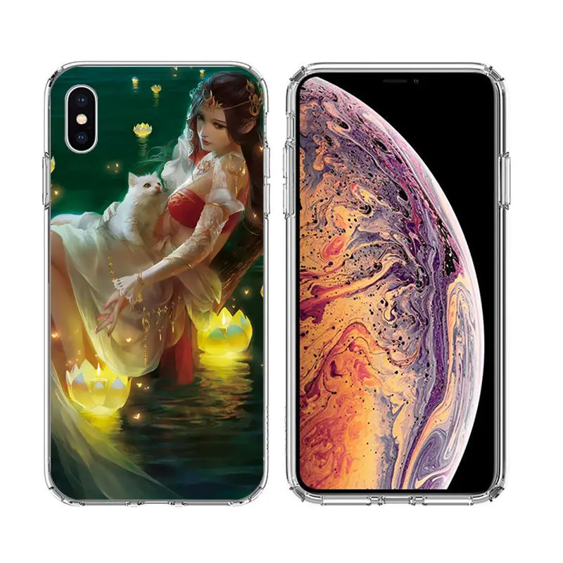 FOR iPhone X case Painting Silicon Cover FOR Iphone XS Max Soft Clear Protective TPU Back Cover FOR 4 4S 5 5S 6 6s7 8 Plus XR (8)