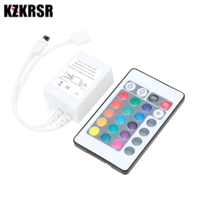 KZKRSR мини LED RGB контроллер 24 ключа ИК пульт дистанционного управления коробка DC12V 6A