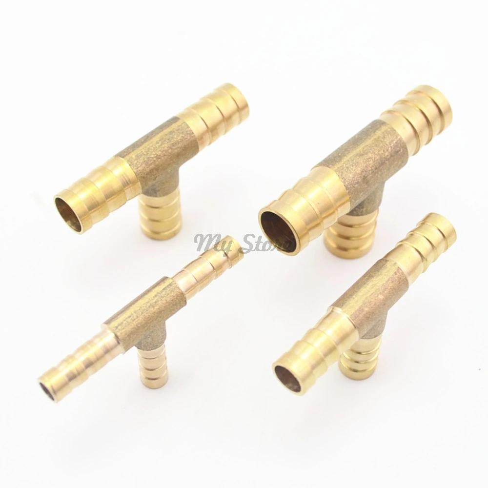 1pc 6 12mm BRASS T Hose Joiner Piece 3 WAY Fuel Water Air Pipe TEE