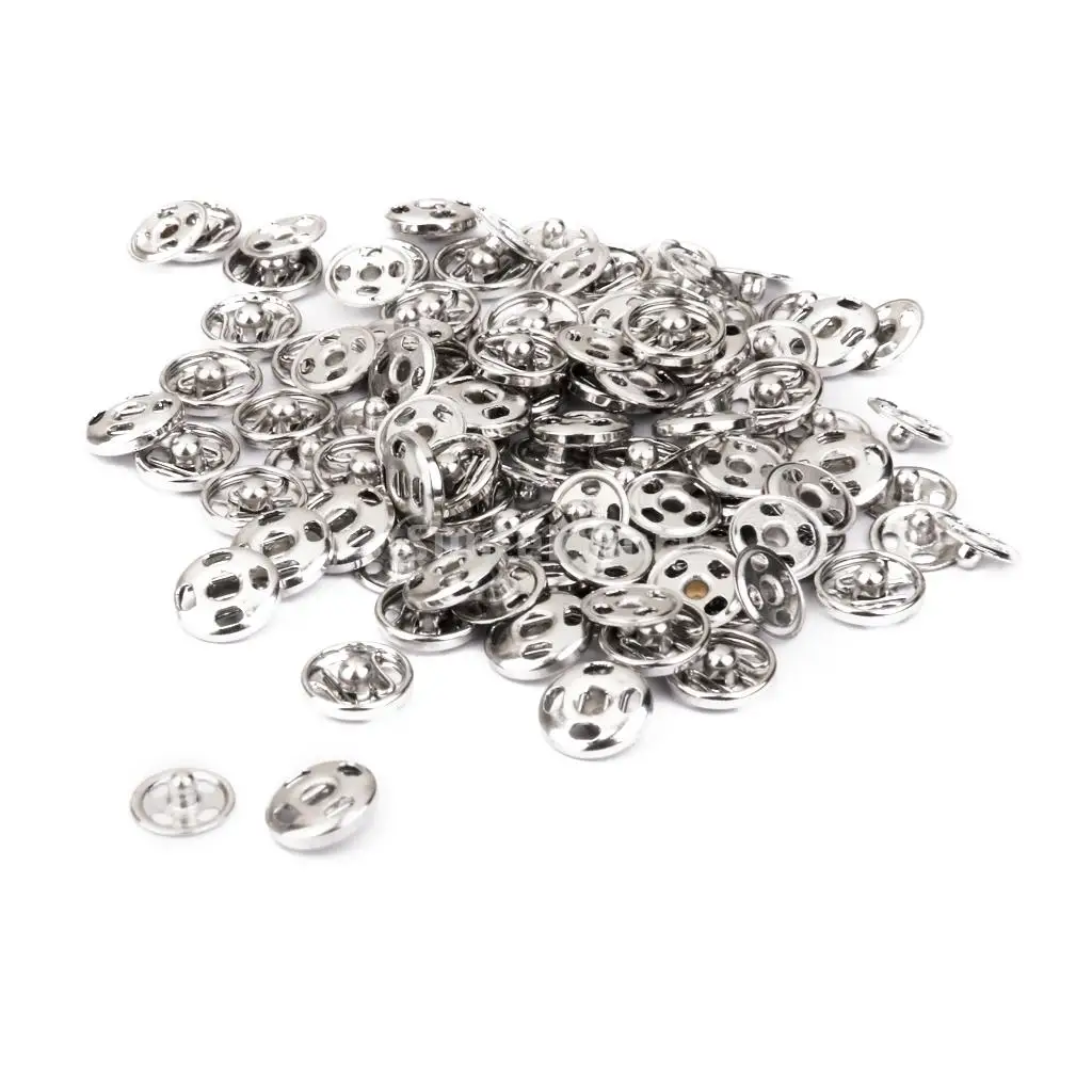 

50 Sets Snaps Fasteners Spring Press Studs Popper Button Sew On Rivet