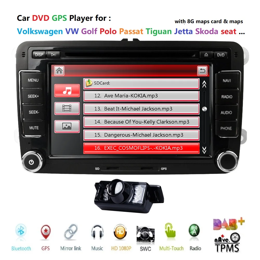 Best 7"Touch Screen 2 Din DVD navigation System For VW Seat Polo Bora Golf Jetta Tiguan Leon Skoda SD GPS Bluetooth Radio FreeCam Map 0 Best 7"Touch Screen 2 Din DVD navigation System For VW Seat Polo Bora Golf Jetta Tiguan Leon Skoda SD GPS Bluetooth Radio FreeCam Map 0