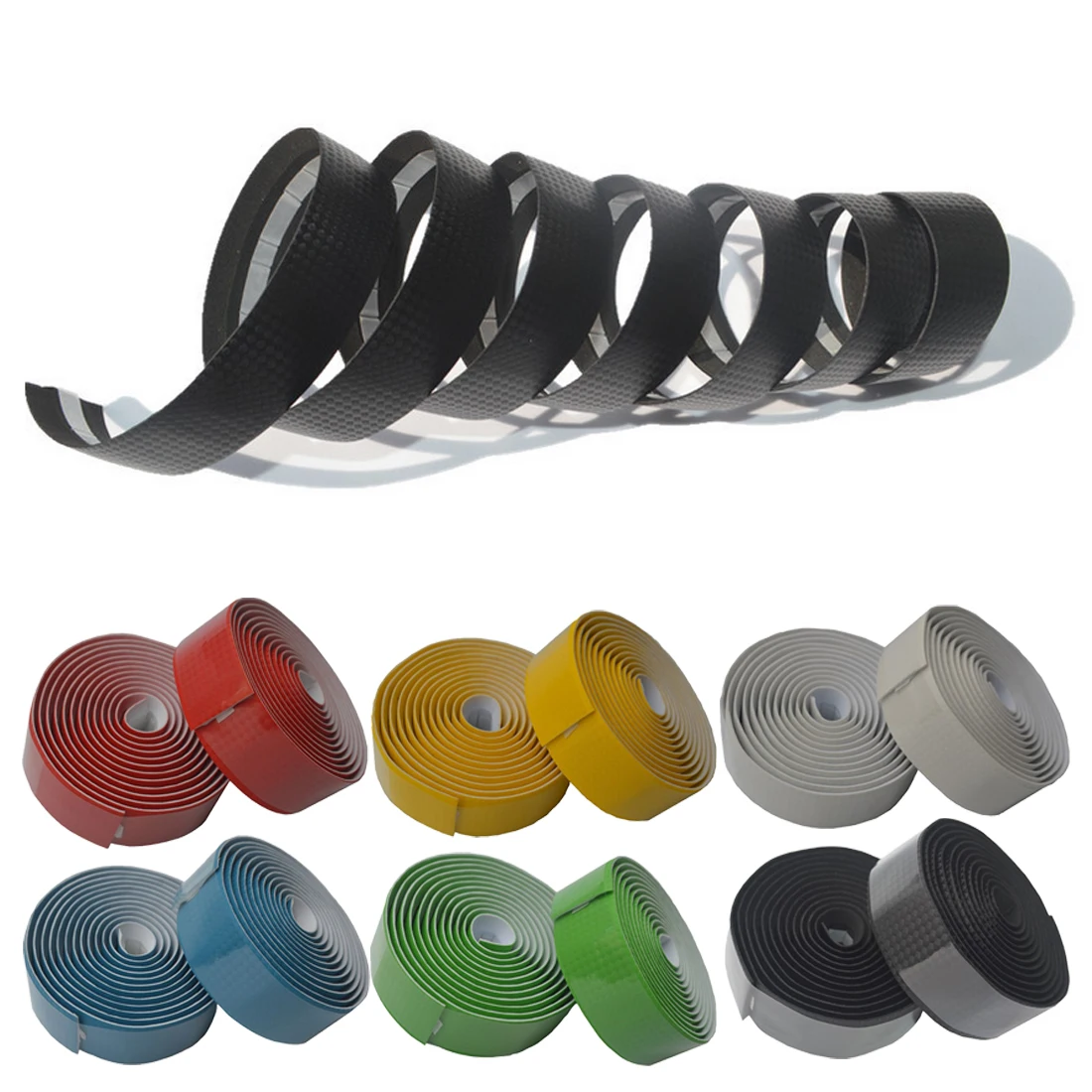 

Hot 1 Pair Anti-slip Road Bike Handlebar Tape Cork Bicycle Carbon Handle Belt Wrap+2 Bar Plug Bicycle Parts Bike Accessories