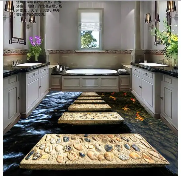 

Custom photo Waterproof floor wallpaper 3 d to stick a stone path 3d mural PVC wallpaper self-adhesion floor wallpaer