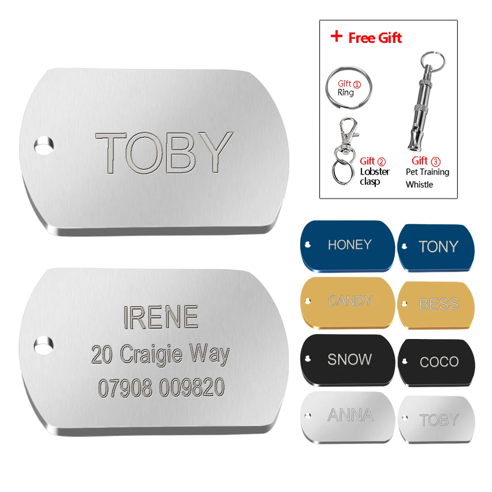 Military Custom Personalized ID Tag For Dogs Engraved Pet Name Address