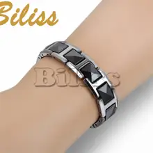 Модный крутой черный керамический браслет энергия здоровья с магнитным камнем Вольфрамовая цепочка браслеты для мужчин подарки на Рождество