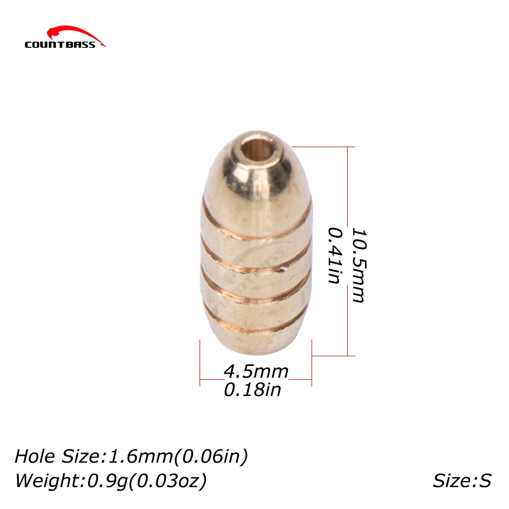 10 шт. латунные приманки тела, Твердый латунный приманки тела, червь веса, мускусные и щуки компоненты, Fly компоненты для рыбалки