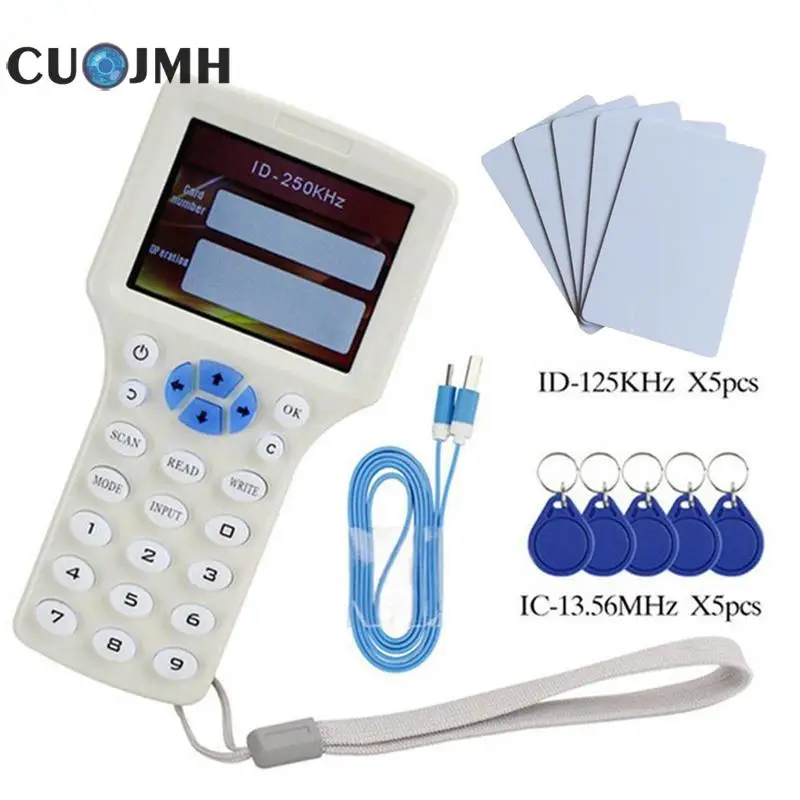 

1 Set English Rfid Copier Cd Reader Encryption Sensor Elevator Card Multi Frequency Integrated Handheld Reader Rfid Copier