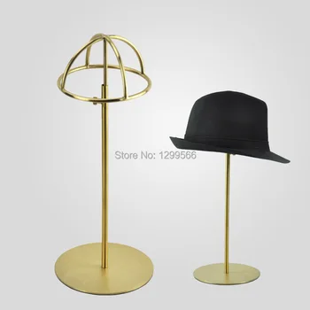 

2pcs Best selling high quality Matte Titanium gold Stainless steel hat display holder wig/cap/hat display stand rack J-05