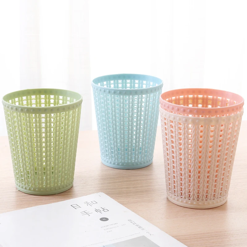Living room bedroom small trash can desktop coffee table hollow pen tube debris storage mini ...