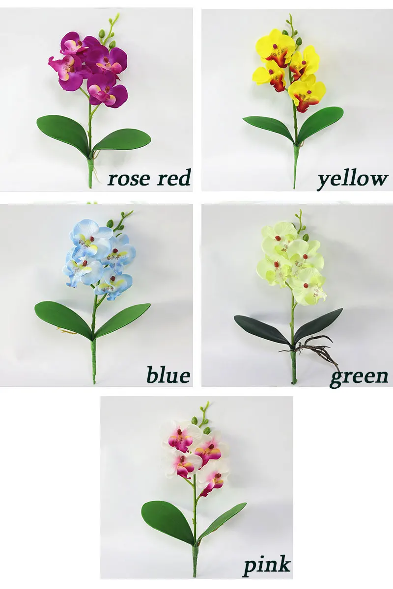 Flone Artificial Phalaenopsis Orchid Flower Fake Butterfly Orchid Artificial Silk Flowers Plants Wedding Home Decor Art Floral (1)