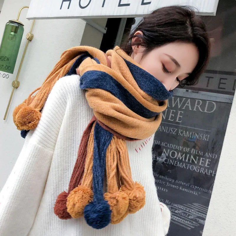 Зимний шарф для женщин утолщаются теплые шарфы для овечья шерсть кашемир хиджабы-шарфы шаль Женский обёрточная бумага пашмины лент