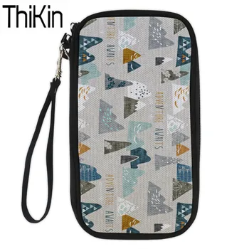 

THIKIN Large Capacity Travel Passport Cover Adventure Awaits Printing Cluth Passport Travel Wallets Women Credit Card Holders