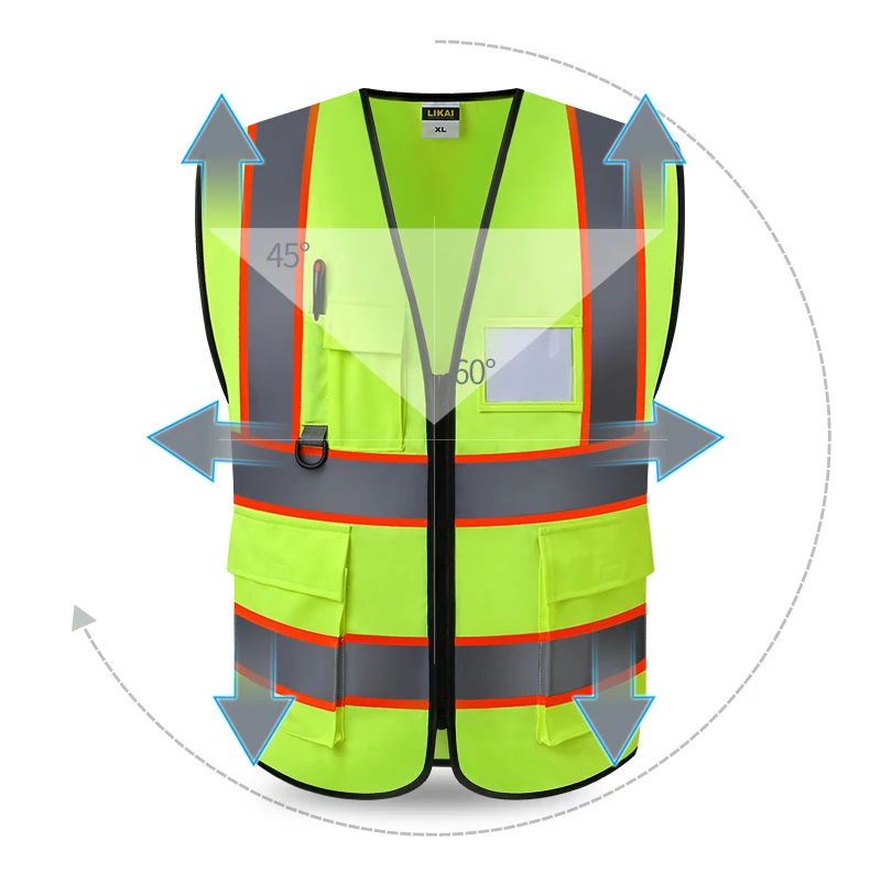 Colete de Segurança Hivizi Marca Original Colete Workwear Vestuário Segurança Reflexivo Logotipo Impressão Frete Grátis 4 colete reflexivo colete de segurança reflexivo logotipo impressão frete grátis
