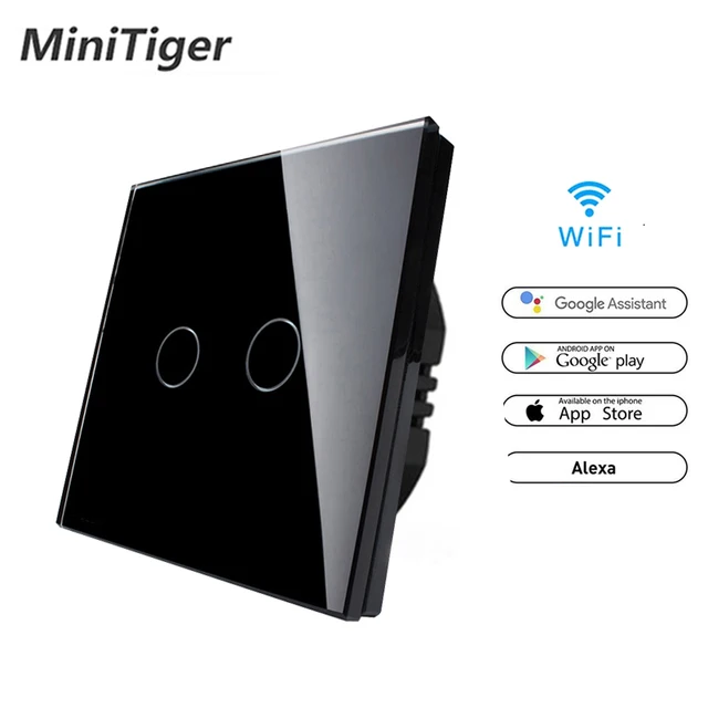 Minitiger Wifi Smart 2 Gang Touch Switch Wifi Wireless