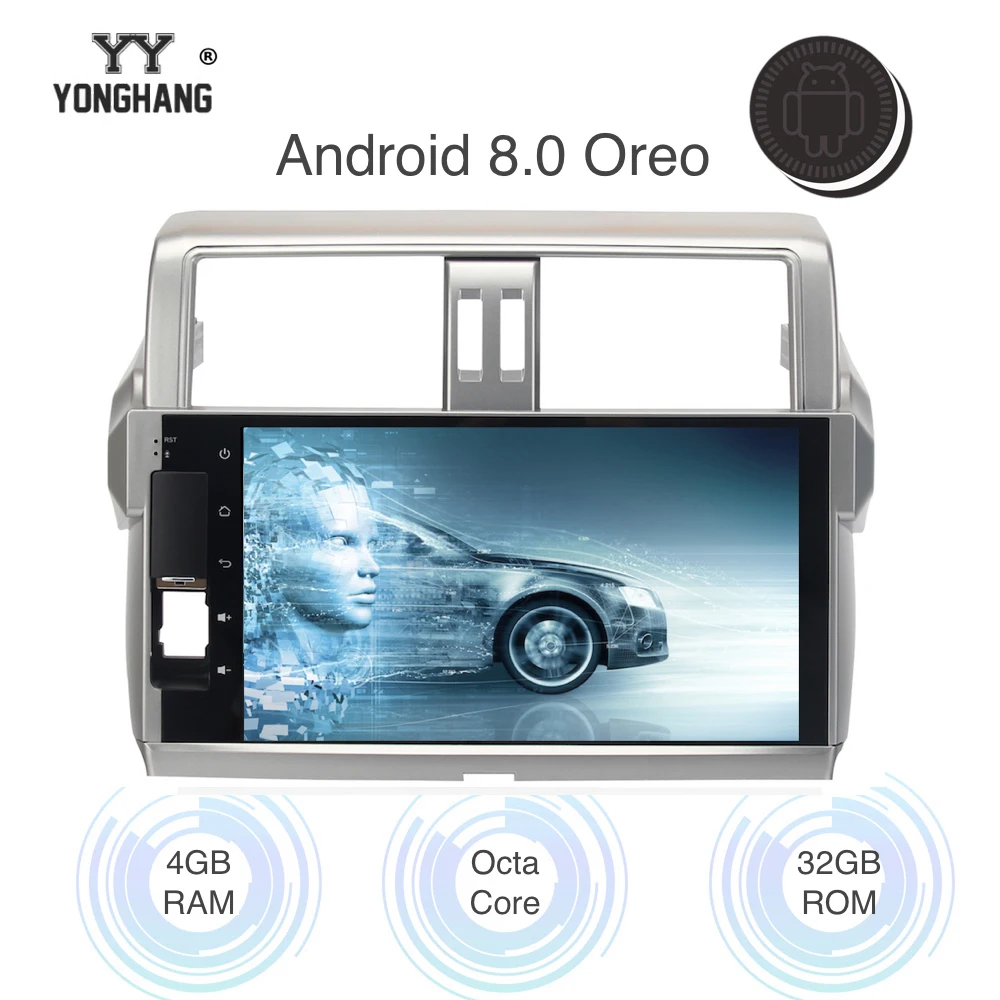 10 2 &quotAndroid 8 0/7 1 Автомагнитола для Toyota Prado GPS навигация 2014 2015 автомобильный стерео