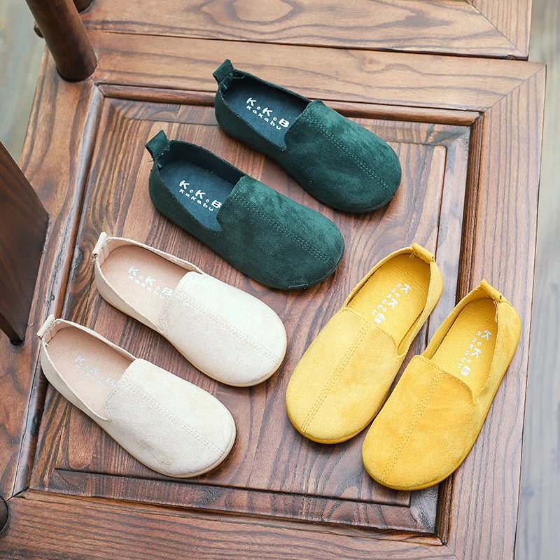 

2019 spring new children's casual shoes boys and girls baby shoes suede kids shoes peas shoes single shoes baby toddler shoes