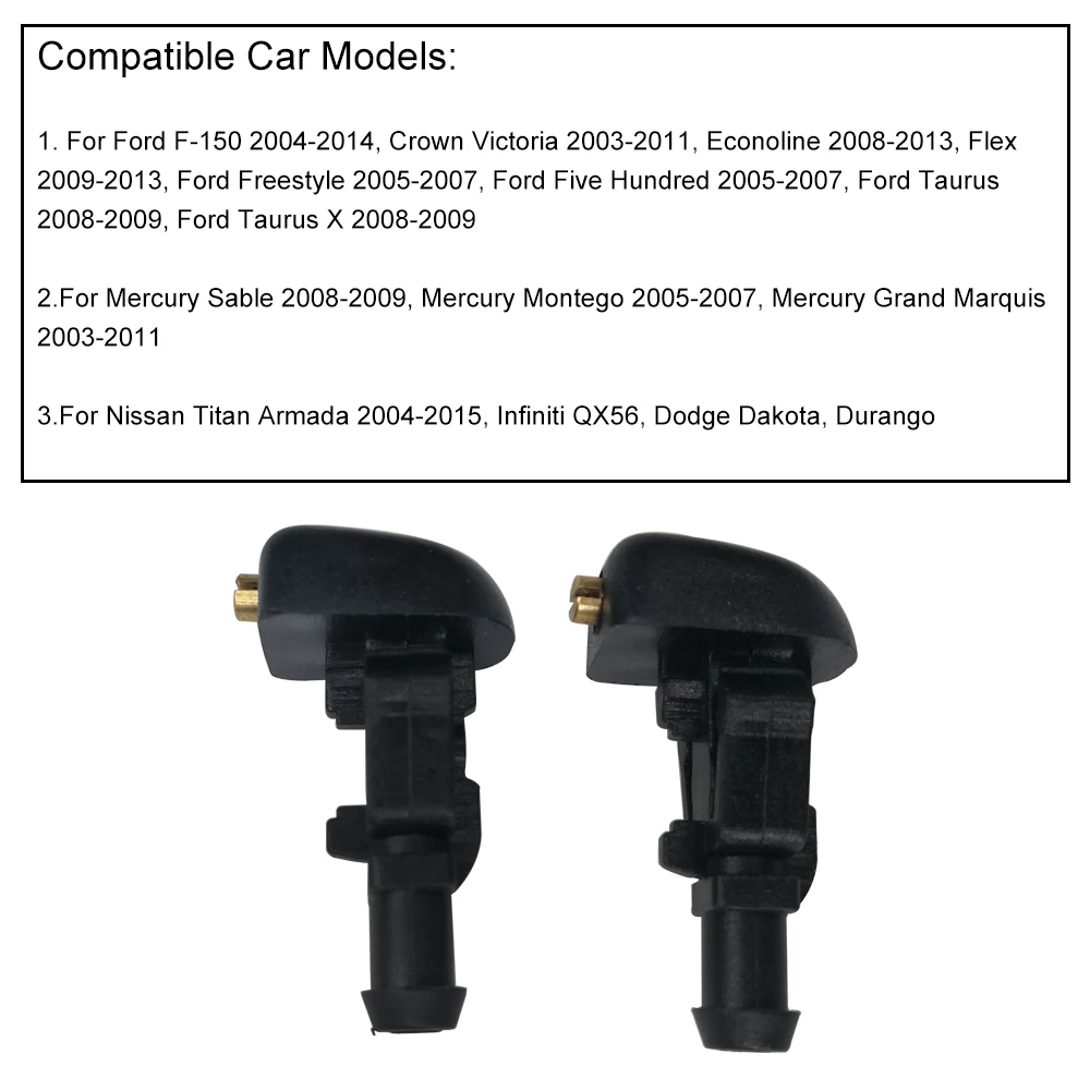 2 шт./компл. авто спереди жидкость для стеклоомывателя спрей струйные форсунки для Ford F150 Expedition 2004-2013 Черный Горячая Распродажа