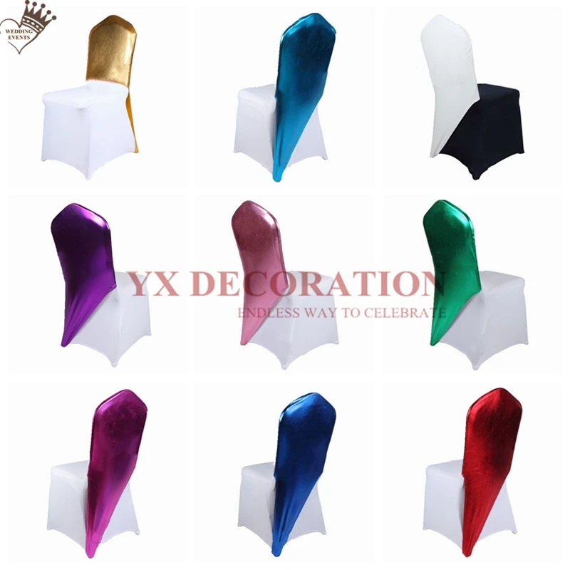 1 шт. бронзовая металлическая крышка стула капот для белого спандекса украшение