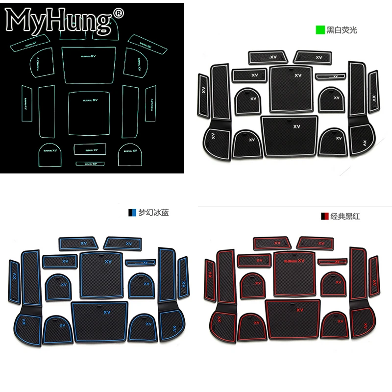 

Luminated Anti-slip Cup Sticker Gate Slot Pad Door Groove Mat for Subaru XV 2012 2013 2014 Car Interior Styling 14 pcs
