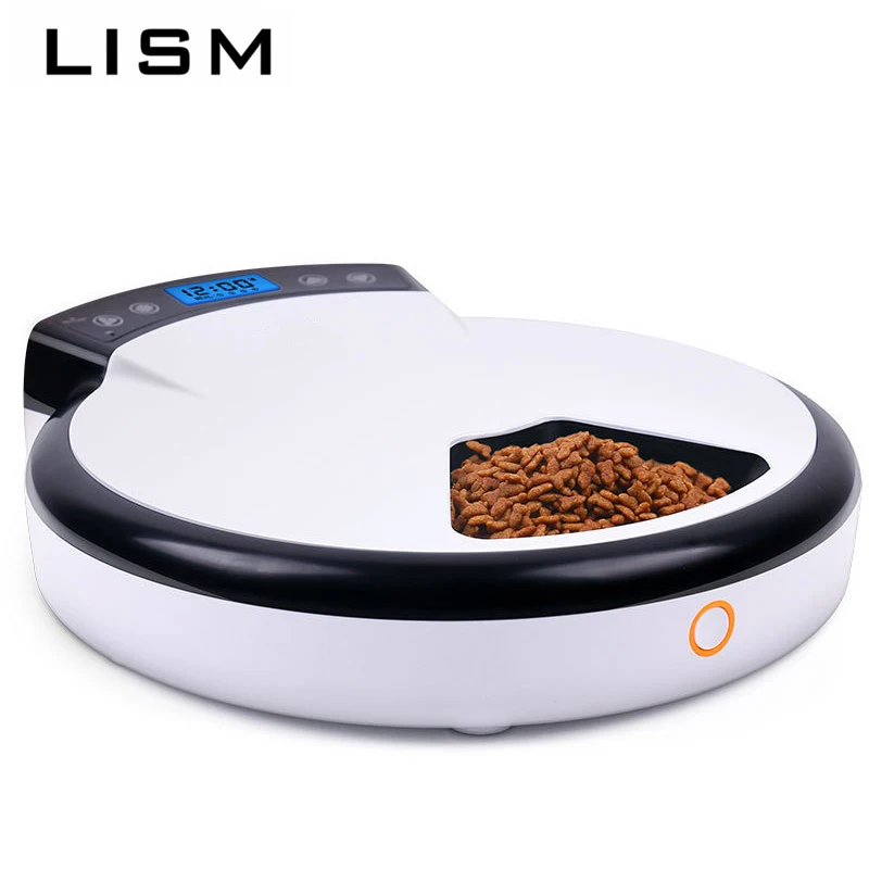 

New Electric Automatic Pet Feeder for Cats 5 Meal LCD Digital Pet Dog Cat Feeder Recorder Bowl Meal Dispenser Set Feeding Timers