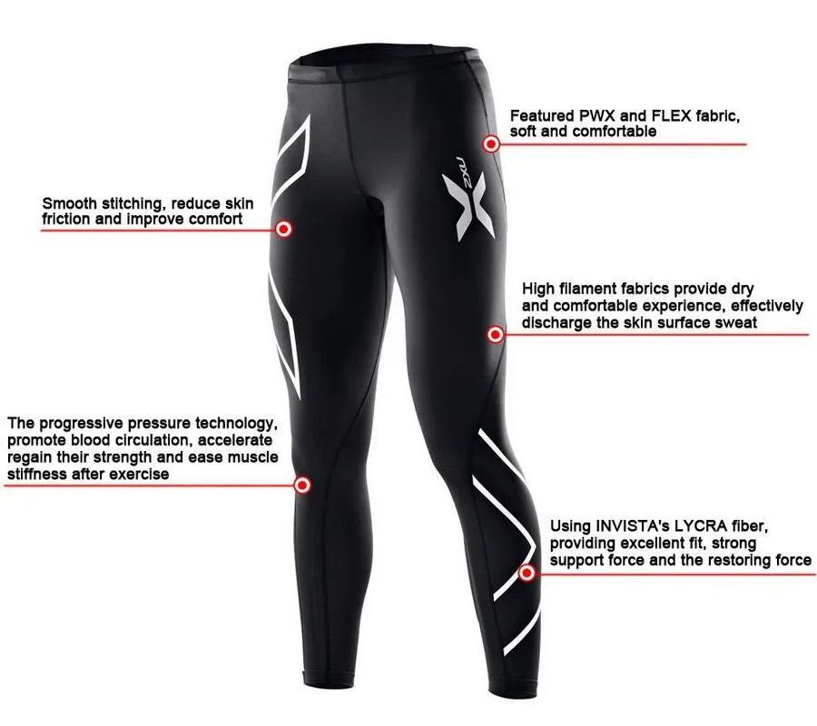 2XU Mens Elite Compression tight pants Men High Elastic fitness jogger pants Suitable For Indoor And Outdoor Sports 4 Color SizeS-3X 7