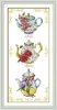 Flower cake teapot cross stitch kit counted white canvas fabric 18ct pre printed 14ct 11ct embroidery DIY handmade needlework ► Photo 2/5