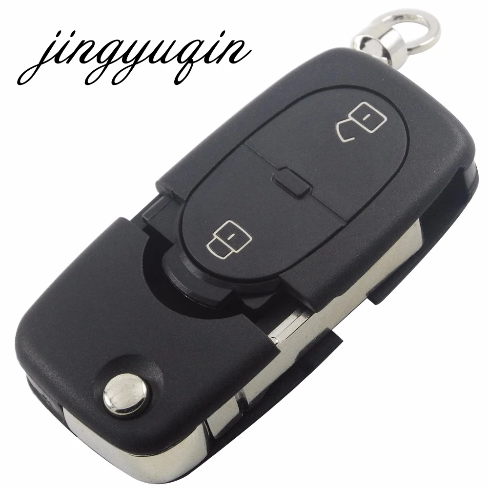 jingyuqin 10pcs lot 2BTN Flip Folding Remote Key Shell Cover fit for Audi A2 A3 A4