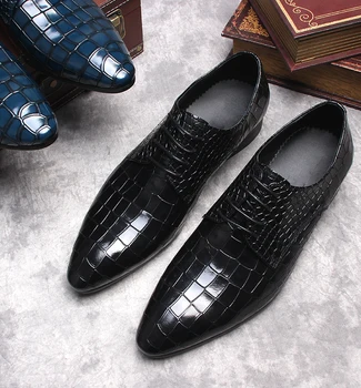 

Spring 2018 Mens Genuine Leather Oxfords Lace up Stone Twill Mens Wedding Tuxedo Suits Oxfords Shoes Fall Shoes