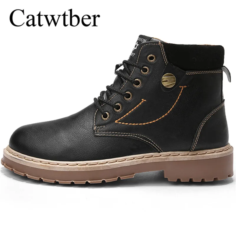 

Catwtber Autumn Winter Business Dress Wedding Men Boots Ankle Comfortable Casual Shoe Split Leather High Quality Boots Shoes Men