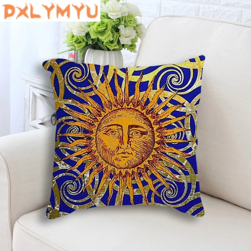 

Cushion Cover The Sun Cartoon Cushion Symbol of Power Picture Cotton Linen Cushion Sofa Home Decorative Pillow case Sofa Car