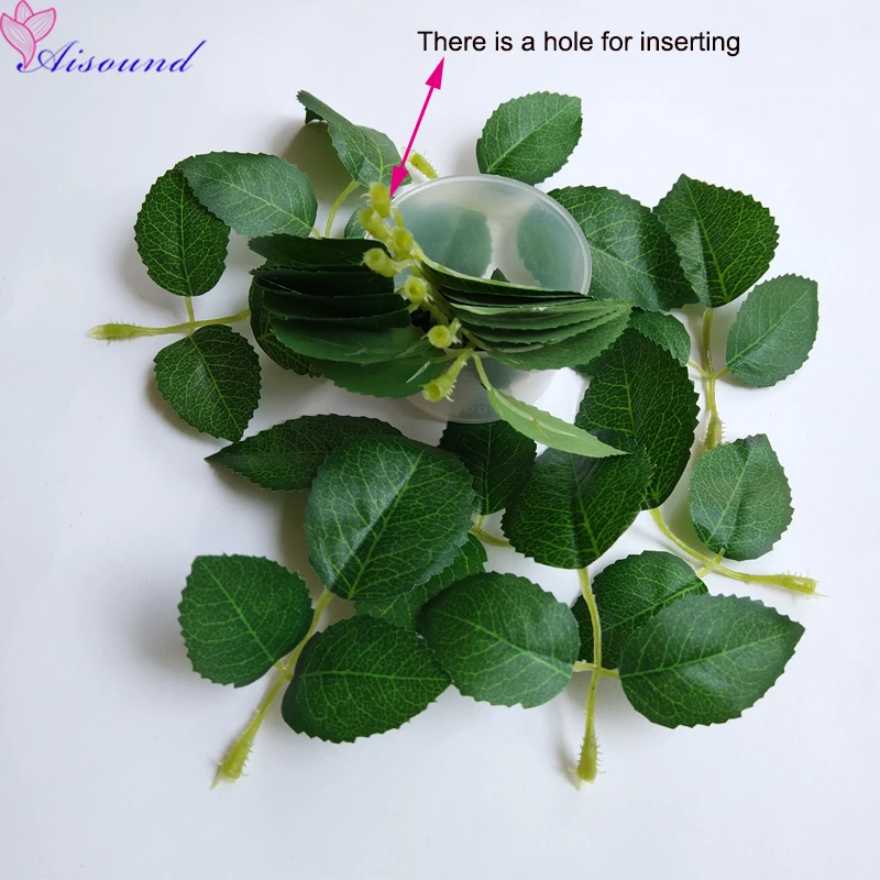 

Aisound 200pcs artificial leaves silk green leaf roses wedding decoration flowers supplies DIY rose branch Fake Leaves