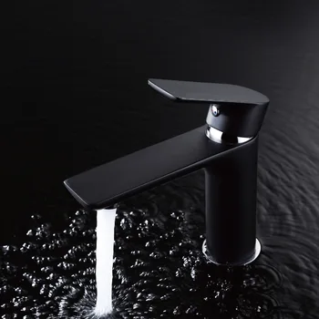 

Black basin faucet hot and cold wash basin faucet Brief Sink Mixer Tap Brass Basin tap kitchen / bathroom accessories products
