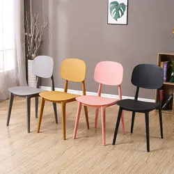 Скандинавский Ins обеденный стул модный Джокер досуг простой современный домашний креативный пластиковый стул розовый