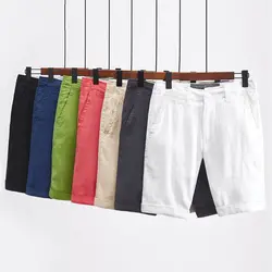 Для мужчин лето 2019 г. модный бренд Японии стиль одноцветное цвет хлопок белье тонкий повседневные мужские шорты прямые Простые Белые
