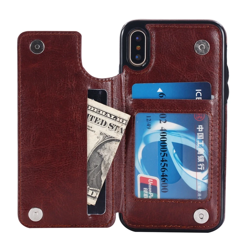 

Retro Flip PU Leather Case for IPhone X 6 6s 7 7plus 8 Plus 5 5S SE Card Slot Holder Phone Shell for IPhone XS Max XR Back Cover