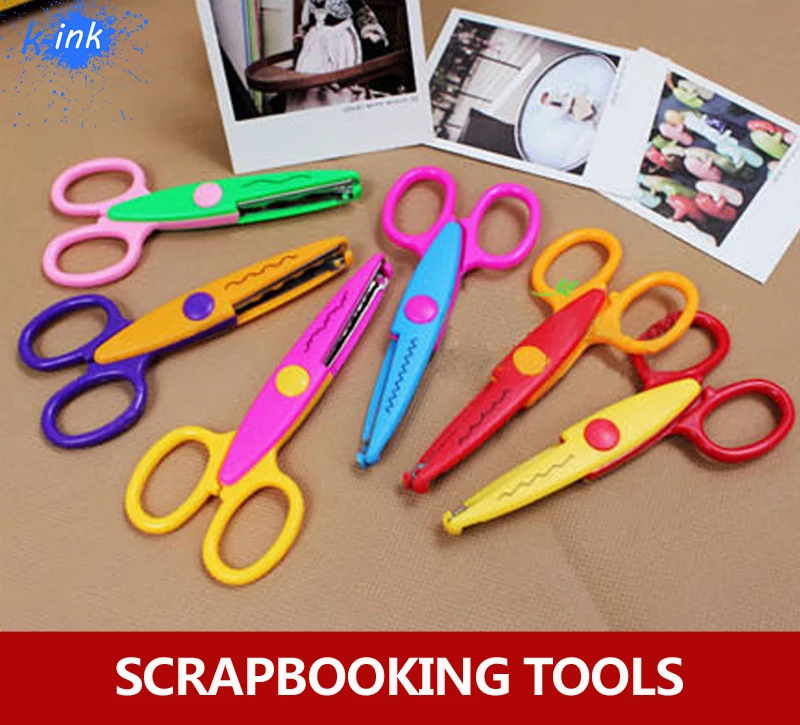 18pcs / lot , colorful lace scissors for scrapbooking , paper cutting