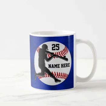 

Name and Number Baseball Gifts for Players Coffee Mug Children Tea Cup Sweet Funny Mugs Cups for Girlfriend Boyfriend Novelty Va