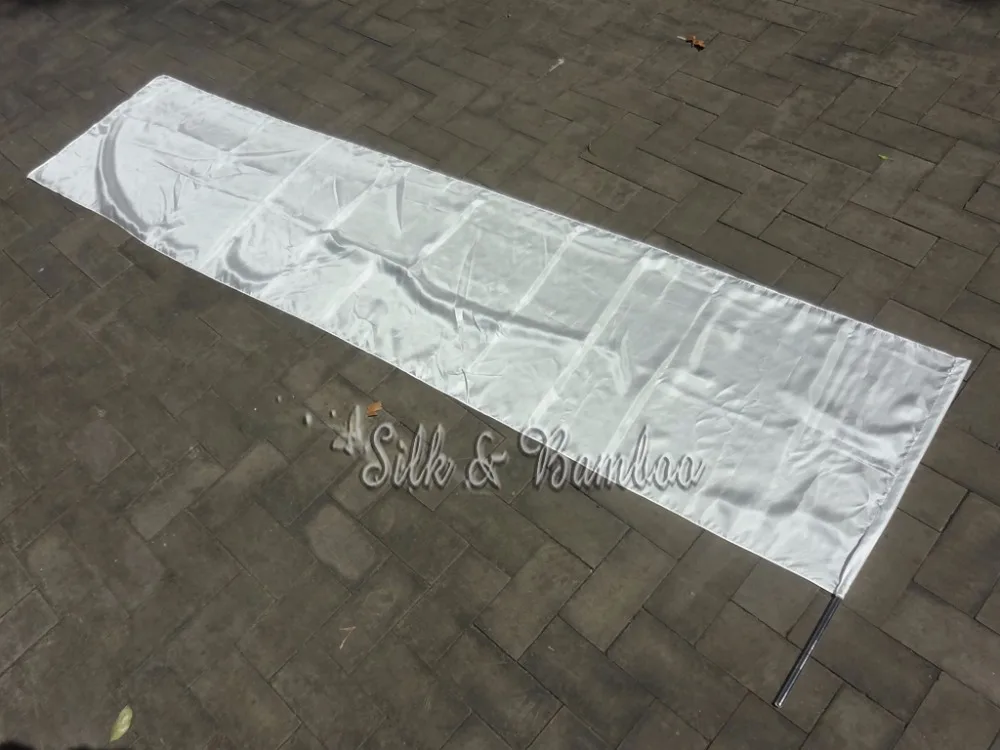 

1 piece 2.5m*0.5m(98"*22") 6mm habotai silk white worship flag/banner, Acrylic rod
