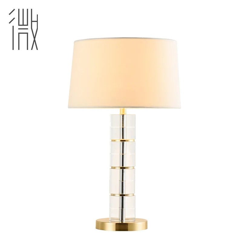 

Europe Creative Personality Table Lamps Clear Crystal Metal Table Lamps Bedroom Living Room Study Villa Model Room Table Lamps