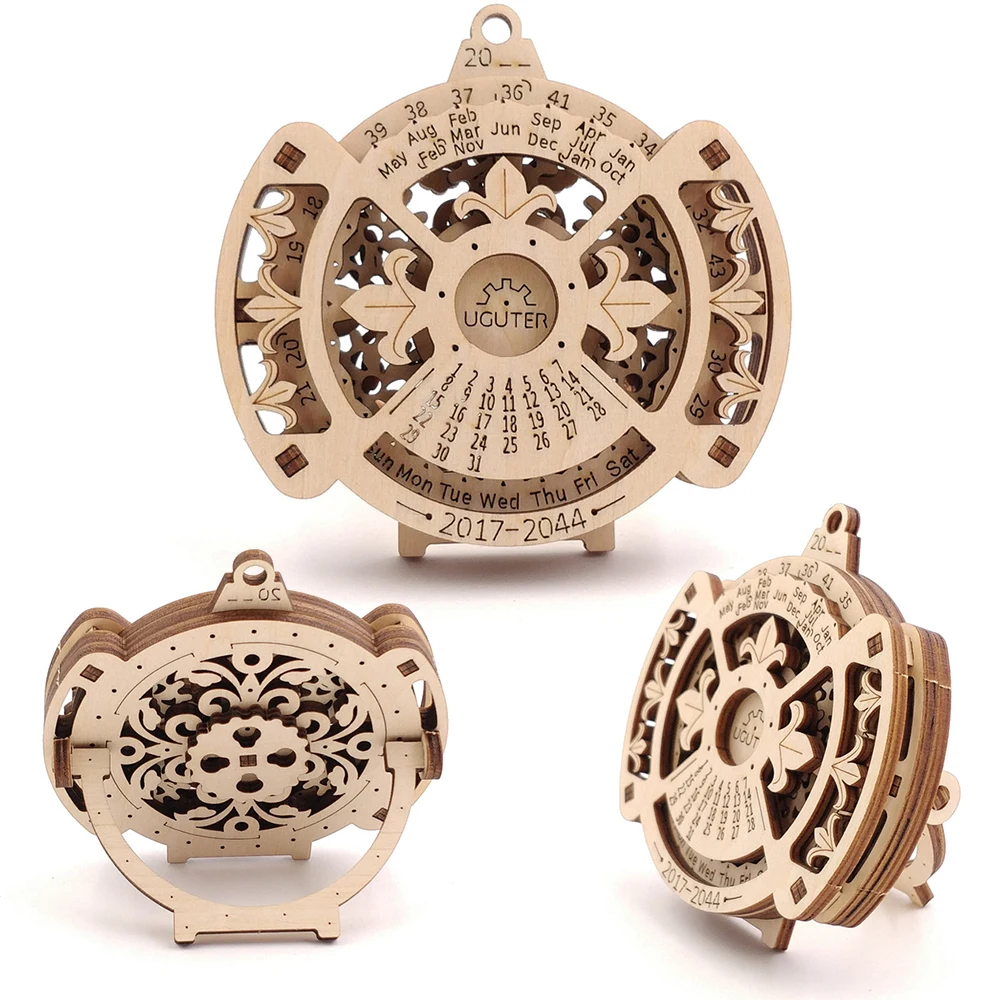 

Wooden Toys Educational Toys Creative Perpetual Calendar Puzzles For Kids DIY Laser Cutting 3D Puzzle Treasure Box Puzzle Gifts