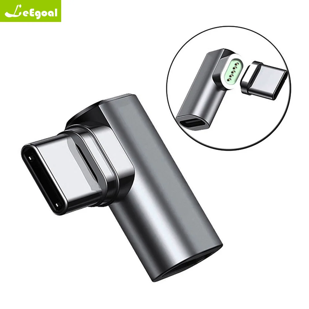 

leegoal Type C To Type-C Magnetic Elbow Adapter For Macbook Nexus 5X 6P OnePlus 2 3 Fast Charging Magnet USB-C Cable Adapter