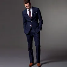 Пользовательские мужские костюмы, сделанные темно-синие мужские костюмы индивидуальный заказ мужской свадебный костюм Slim Fit Жених костюм для мужчин